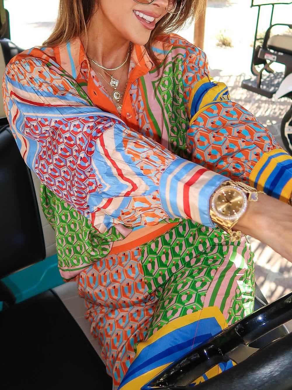 Women's Colorful Tropical-Look Shirt