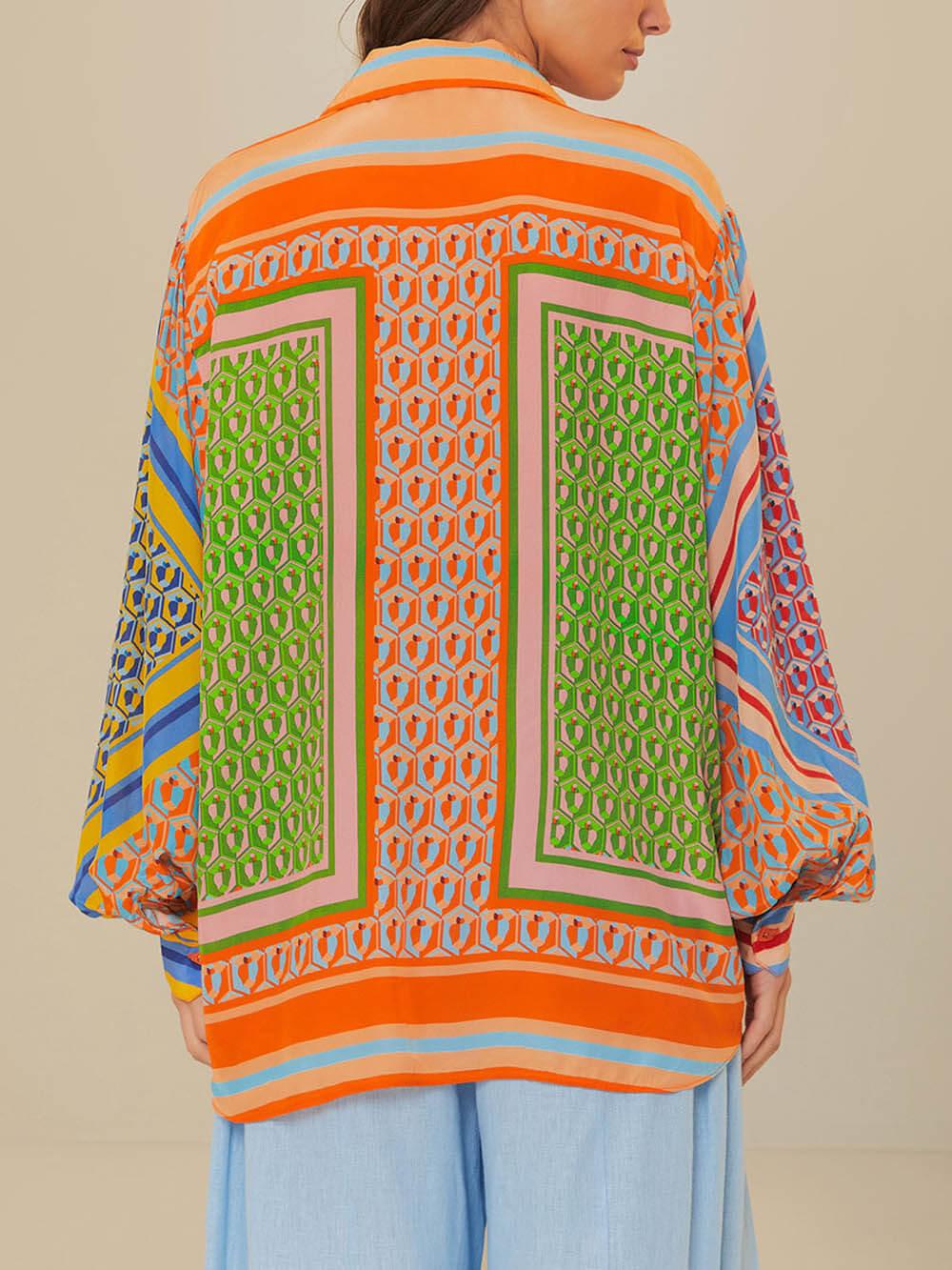 Women's Colorful Tropical-Look Shirt