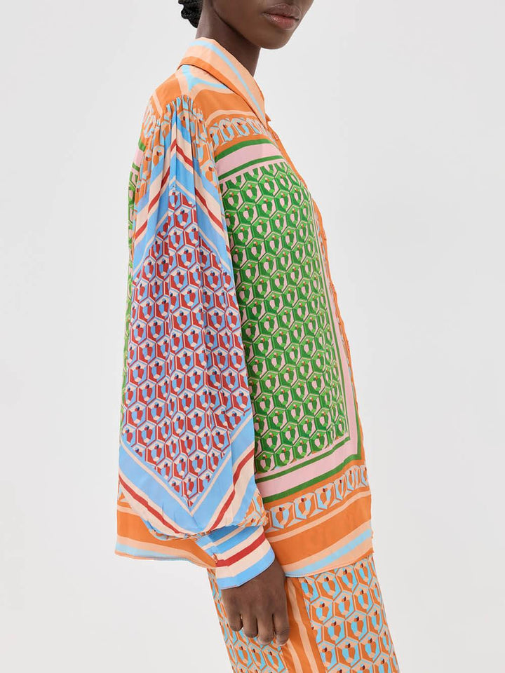 Women's Colorful Tropical-Look Shirt