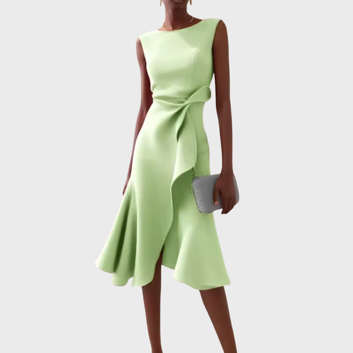 Sheila | Women's Asymmetric Draped Midi Dress