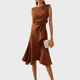 Sheila | Women's Asymmetric Draped Midi Dress