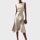 Sheila | Women's Asymmetric Draped Midi Dress