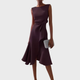 Sheila | Women's Asymmetric Draped Midi Dress