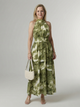 Women's Gathered Halter Midi Dress