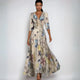 Women's Floral V-Neck Flowing Maxi Dress