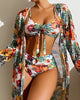 Women's Tropical Print Bikini Set with Cover-Up Swimwear Sale