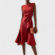 Sheila | Women's Asymmetric Draped Midi Dress
