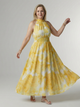 Women's Gathered Halter Midi Dress
