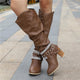 Pam | Women's Knee-High Boots - Slouchy Block Heel