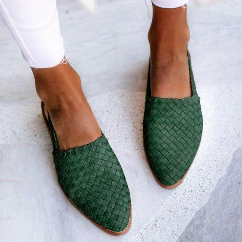 Donna | Woven Vegan Leather Ballerinas Shoes