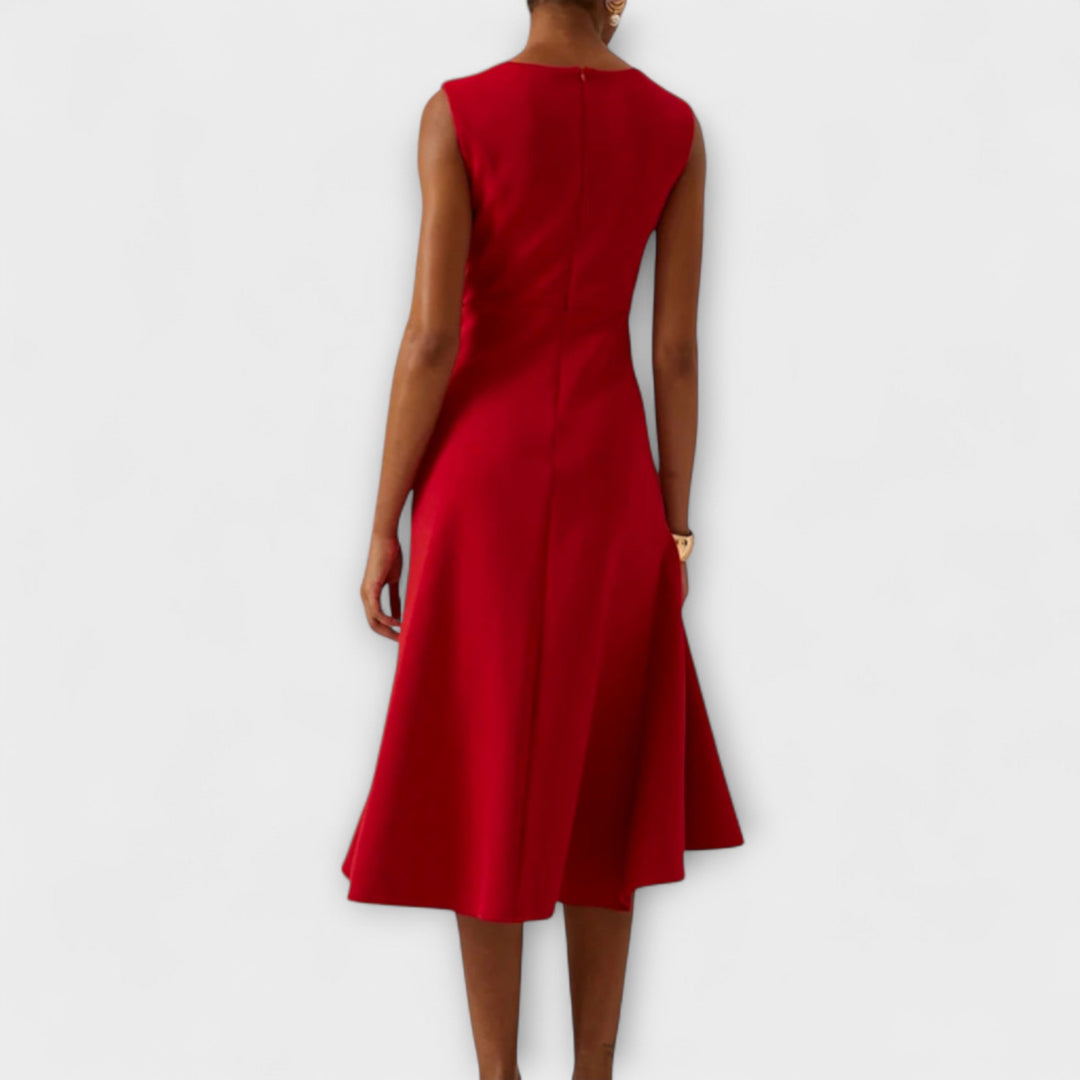 Sheila | Women's Asymmetric Draped Midi Dress