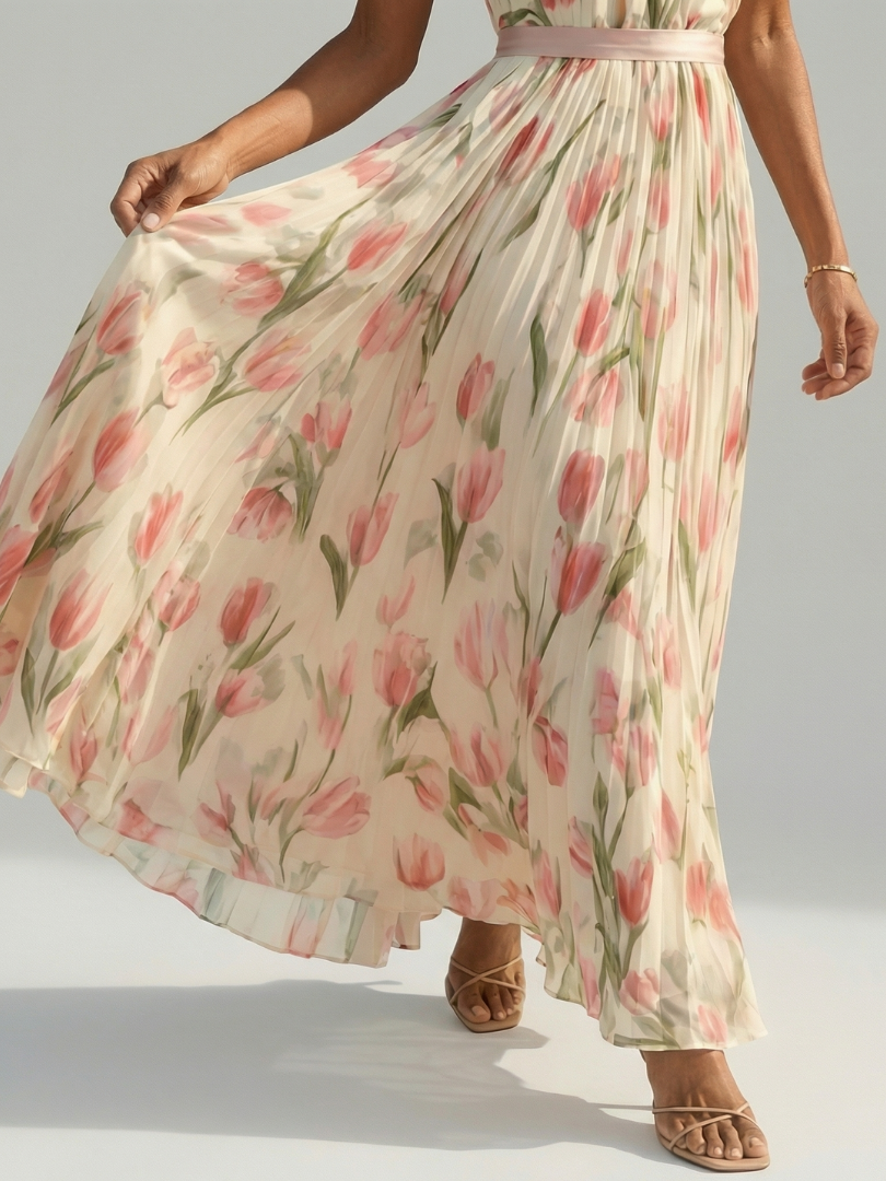 Women's Halter Neck Floral Midi Dress