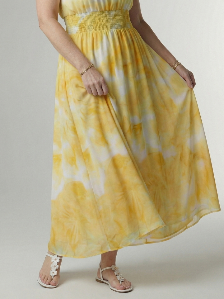 Women's Gathered Halter Midi Dress