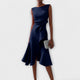 Sheila | Women's Asymmetric Draped Midi Dress
