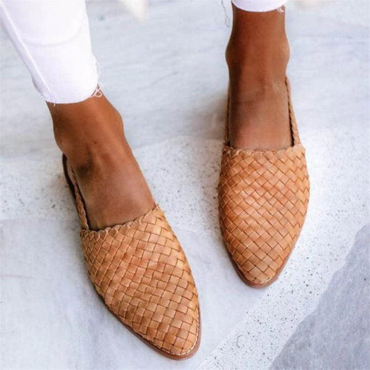 Donna | Woven Vegan Leather Ballerinas Shoes