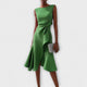 Sheila | Women's Asymmetric Draped Midi Dress