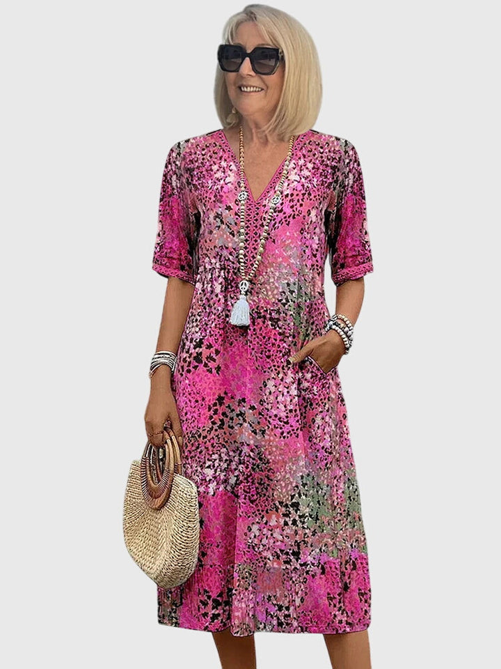 Women's Elegant Floral Midi Dress