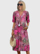 Women's Elegant Floral Midi Dress
