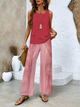 Abigail | Women's Sleeveless Blouse and Wide-Leg Pants Set Two Pieces