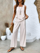 Abigail | Women's Sleeveless Blouse and Wide-Leg Pants Set Two Pieces