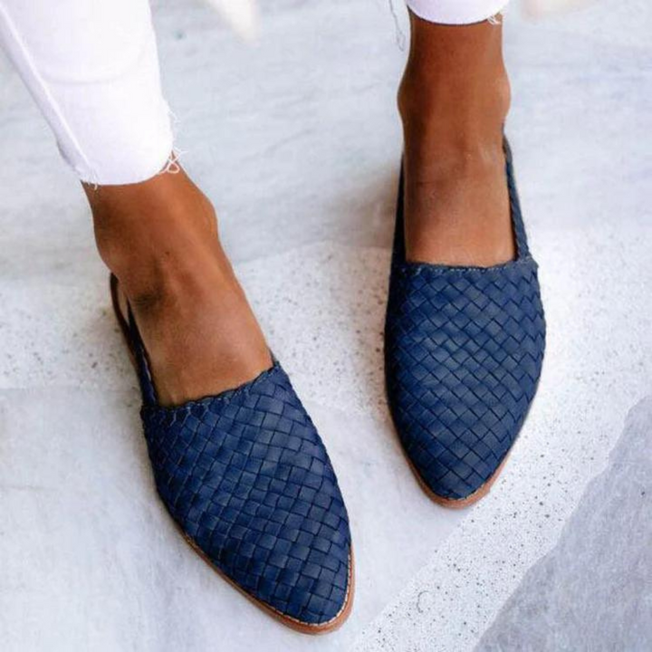 Donna | Woven Vegan Leather Ballerinas Shoes