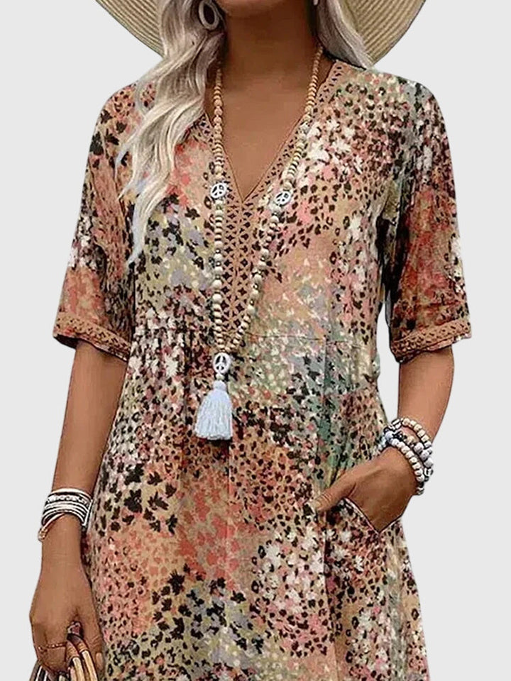 Women's Elegant Floral Midi Dress