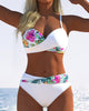 Women's Contrast Floral Spaghetti-Strap Bikini