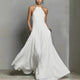 Women's Halter Neck Sleeveless Linen Blend Maxi Dress