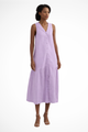 Women's Women V Neck Sleeveless Button Front Linen Maxi Dress
