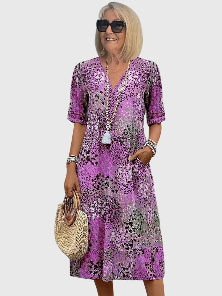 Women's Elegant Floral Midi Dress