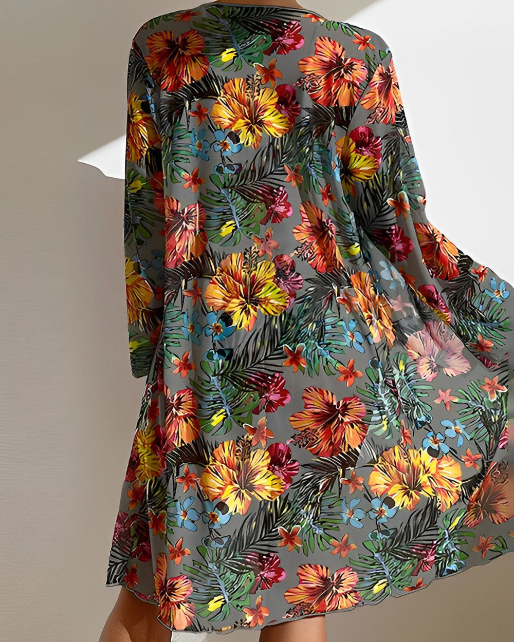 Women's Tropical Print Bikini Set with Cover-Up Swimwear Sale