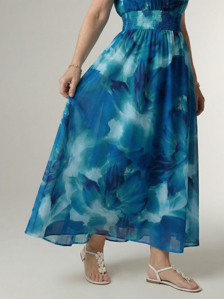 Women's Gathered Halter Midi Dress
