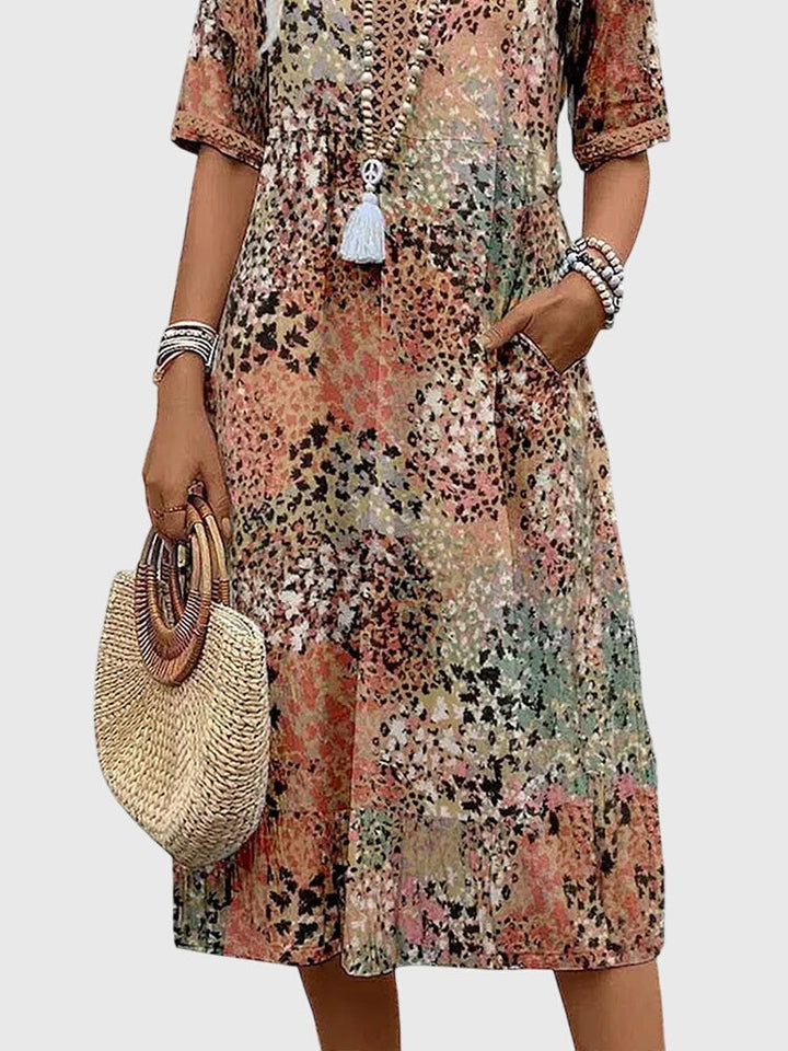 Women's Elegant Floral Midi Dress