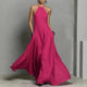 Women's Halter Neck Sleeveless Linen Blend Maxi Dress