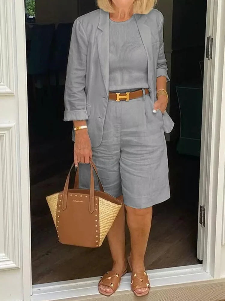 Women's Casual Summer Set with Top and Lightweight Pants