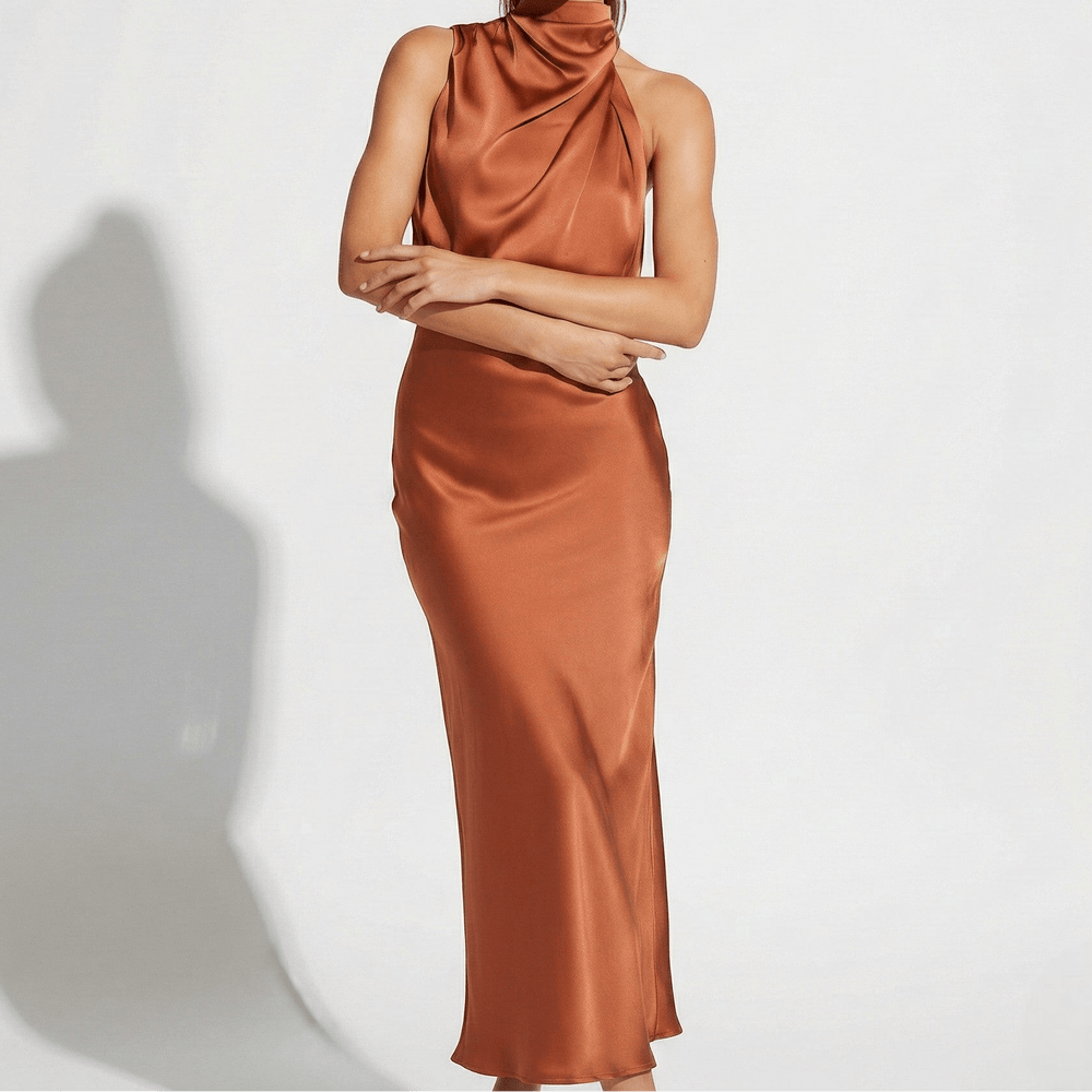 Women's Satin Skirt with Signature Detail
