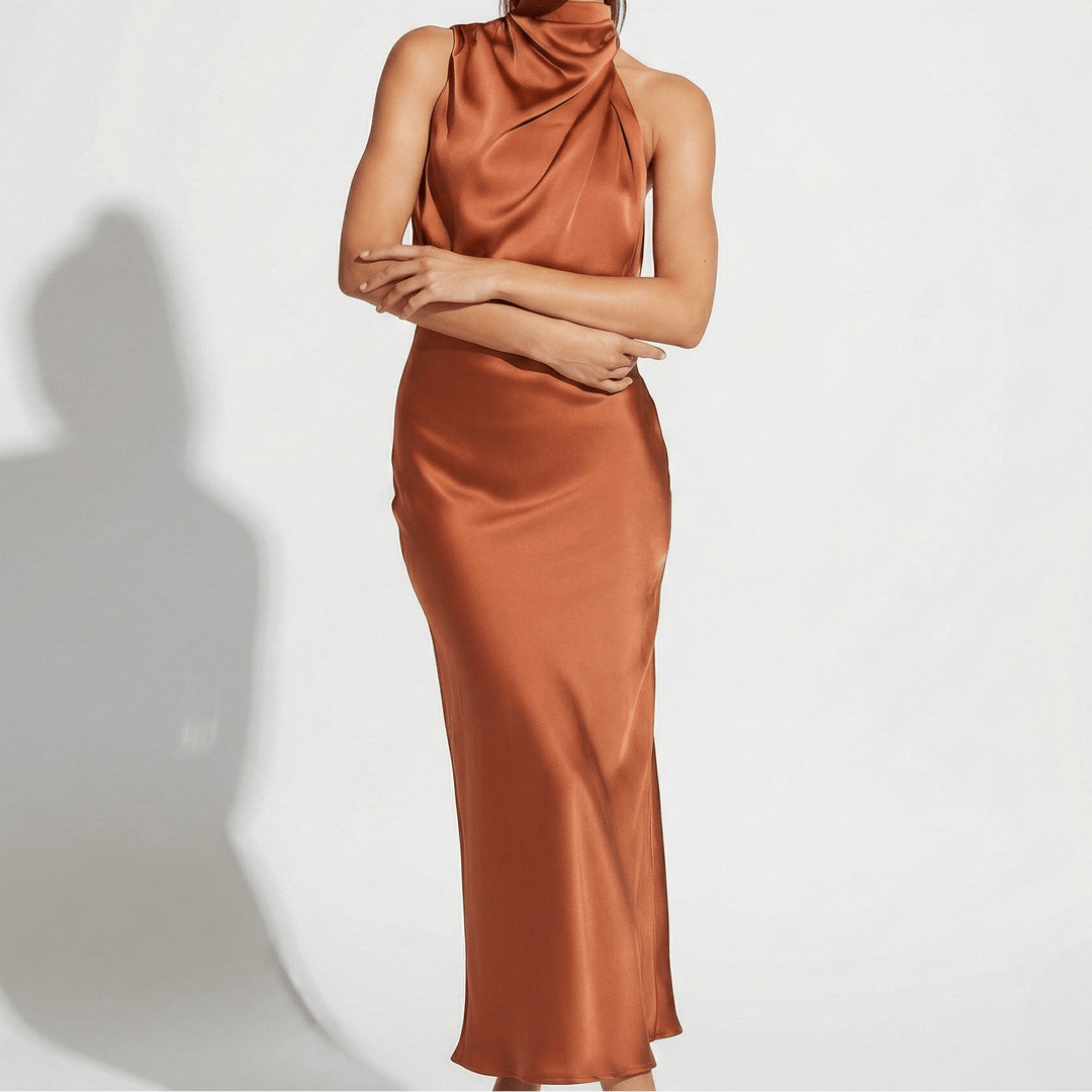 Women's Satin Skirt with Signature Detail