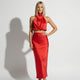 Women's Satin Skirt with Signature Detail