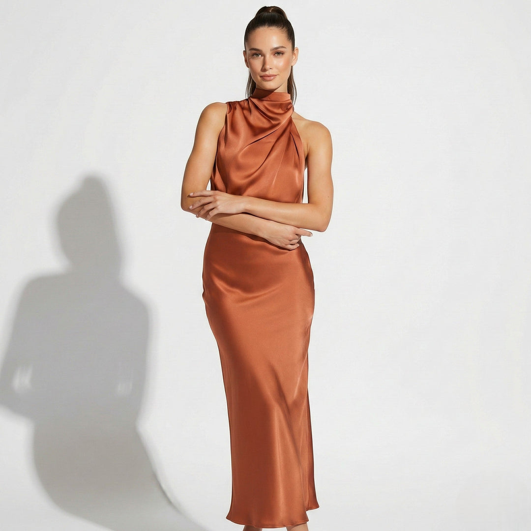 Women's Satin Skirt with Signature Detail