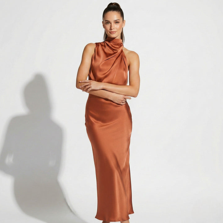 Women's Satin Skirt with Signature Detail