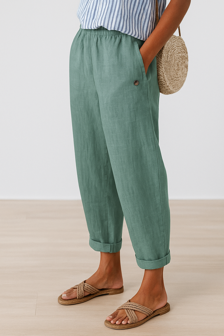 Wanda | Women's Straight-Leg Pants with Side Pockets