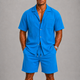 Men's Summer Set with Open Collar and Shorts
