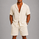 Men's Summer Set with Open Collar and Shorts