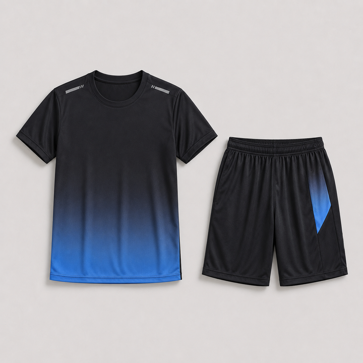 Men's Quick-Dry Sportswear Set with Gradient Print