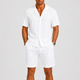 Men's Relaxed Linen Set with Camp-Collar Shirt