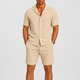 Men's Relaxed Linen Set with Camp-Collar Shirt