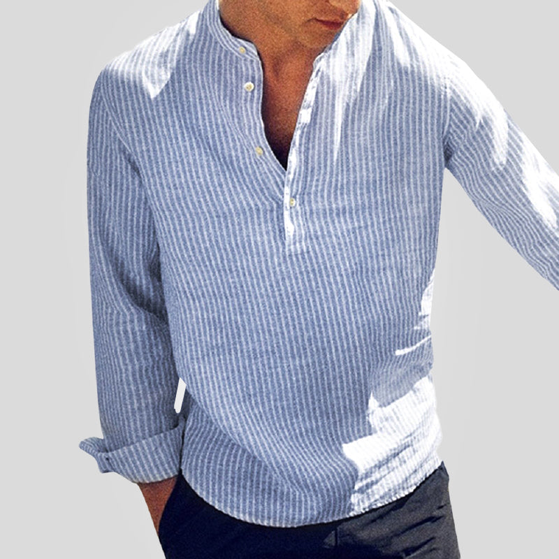 Men's Cotton-Linen Henley