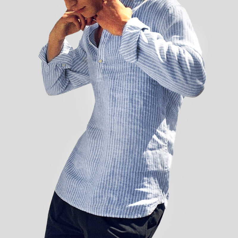 Men's Cotton-Linen Henley