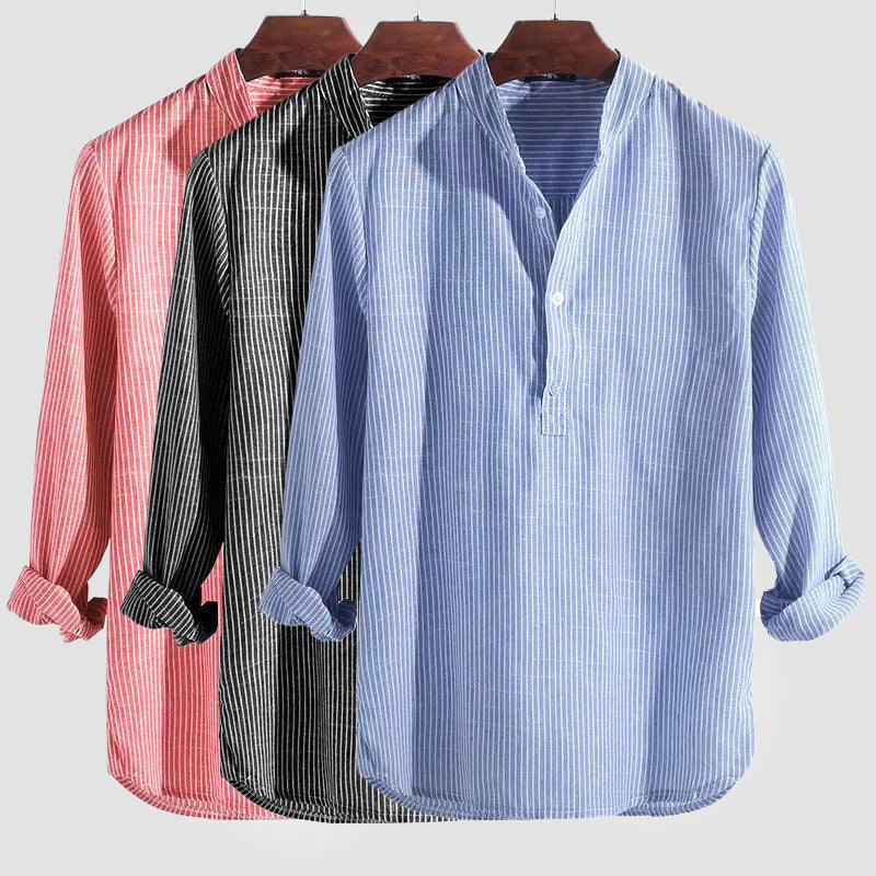 Men's Cotton-Linen Henley