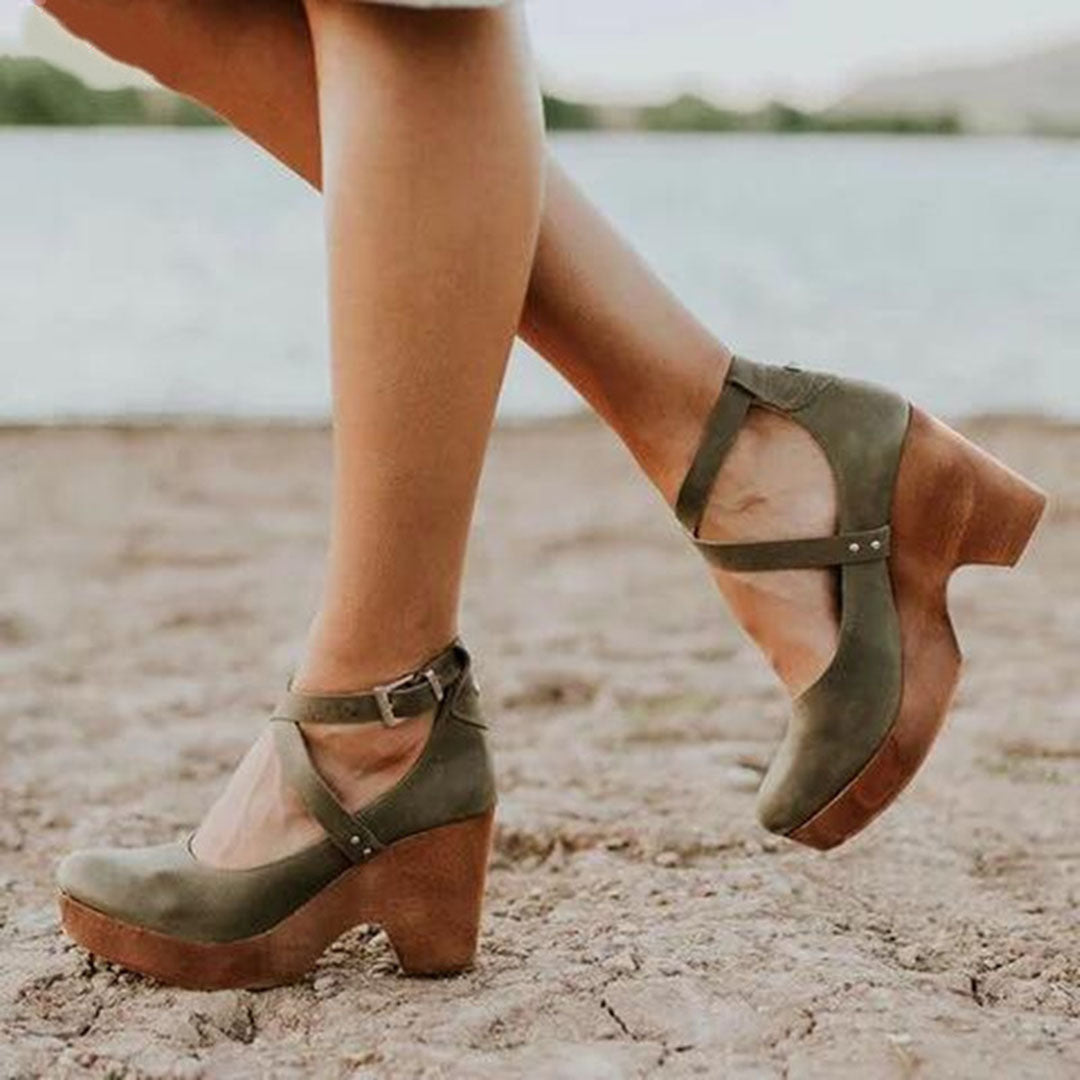 Women's Wedge Heels with Ankle Strap Sandal
